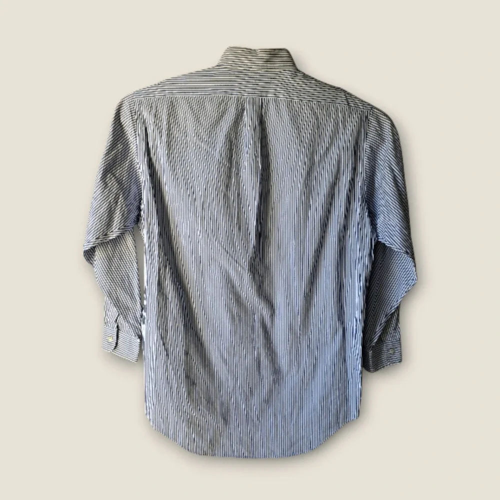 Ralph Lauren Yarmouth Button Down Shirt Mens Blue White Stripe 15.5 32/33 Cotton